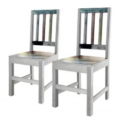 Wolf-Möbel Chaises Goa (lot de 2) - Partiellement en manguier massif - Manguier blanc vintage