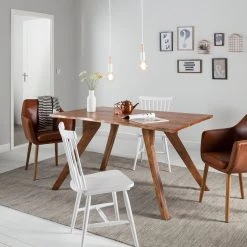 Mørteens Chaises Jalenas (lot de 2) - Blanc -Meubles de salle à manger Soldes Magasin esszimmerstuhl jalenas 2er set gummibaum massiv weiss 4081388