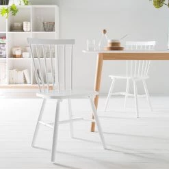 Mørteens Chaises Jalenas (lot de 2) - Blanc -Meubles de salle à manger Soldes Magasin esszimmerstuhl jalenas 2er set gummibaum massiv weiss 4300052