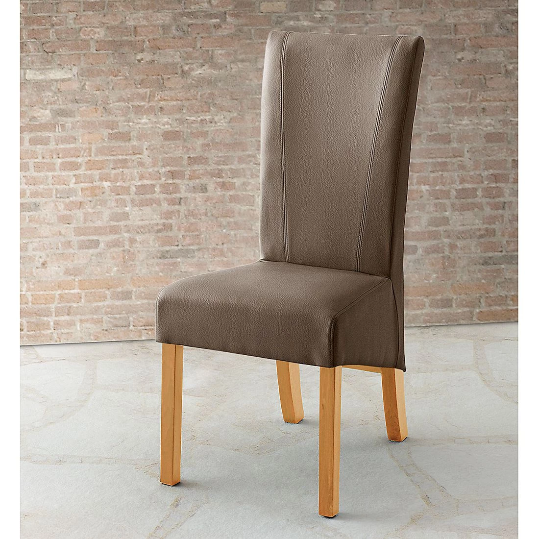 Bellinzona Chaises Karlsborg (lot de 2) - Cuir synthétique cappuccino / Hêtre 3 Bellinzona Chaises Karlsborg (lot de 2) - Cuir synthétique cappuccino / Hêtre – Image 3