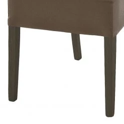 Ars Natura Chaises Lenya (lot de 2) - Cuir synthétique cappuccino / Hêtre marron foncé -Meubles de salle à manger Soldes Magasin esszimmerstuhl lenya kunstleder cappuccino buche dunkelbraun 255684