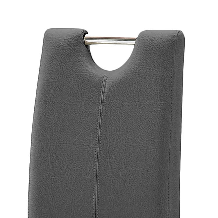 Ars Natura Chaises Lenya (lot de 2) - Cuir synthétique gris / Hêtre marron foncé 2 Ars Natura Chaises Lenya (lot de 2) - Cuir synthétique gris / Hêtre marron foncé – Image 2