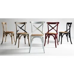 Ridgevalley Chaises Mattutina (lot de 2) - Marron clair -Meubles de salle à manger Soldes Magasin esszimmerstuhl mattutina 2er set ulme massiv rattan braun 1282022