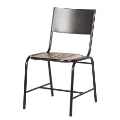 Ars manufacti Chaises Tamati (lot de 2) - Pin massif / acier inoxydable - pin / noir -Meubles de salle à manger Soldes Magasin esszimmerstuhl tamati 2er set pinie massiv metall 4922732