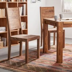 Wolf-Möbel Chaises Yoga (lot de 2) - Sheesham massif - Naturel -Meubles de salle à manger Soldes Magasin esszimmerstuhl yoga 2er set sheesham massiv natur 3373649