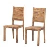 Wolf-Möbel Chaises Yoga (lot de 2) - Sheesham massif - Naturel