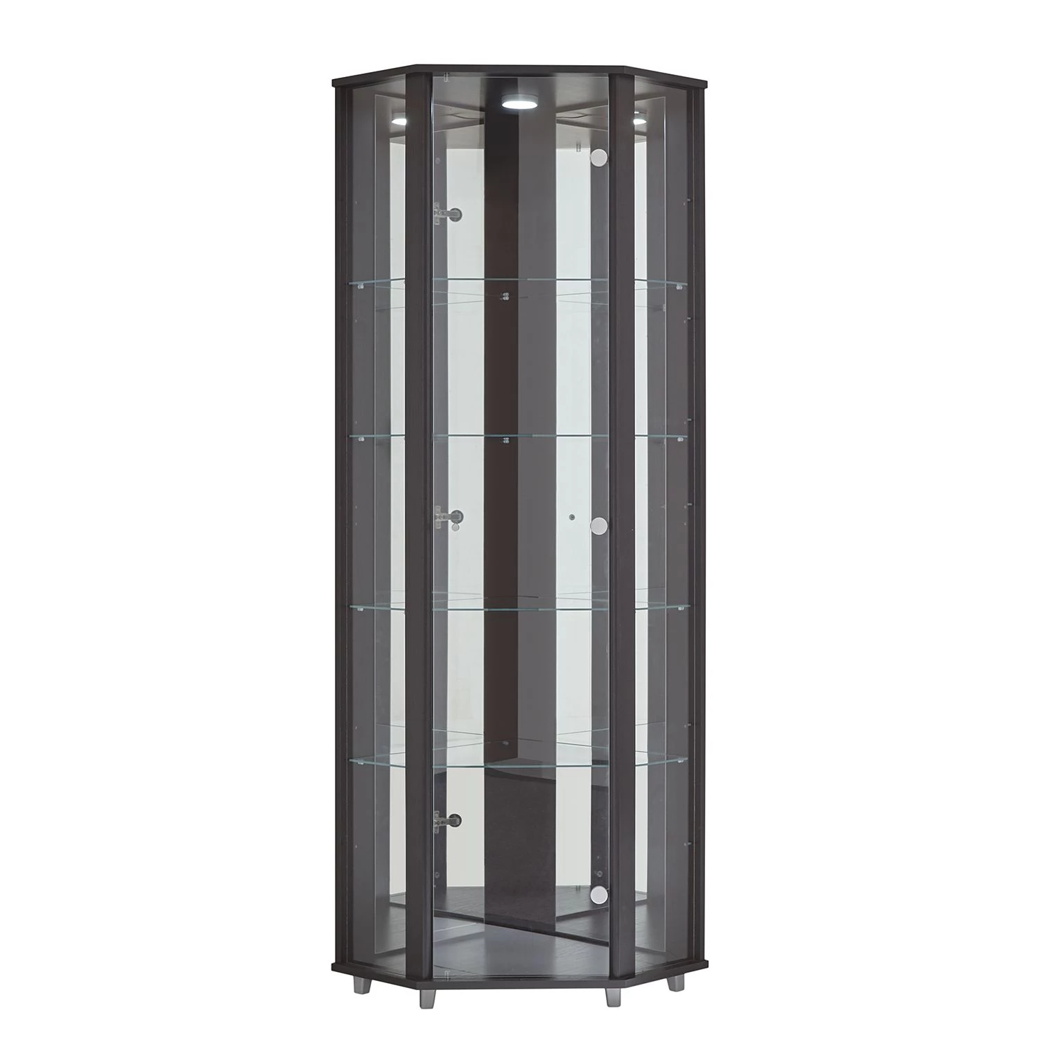 Fredriks Vitrine d'angle Amalia I - Éclairage inclus - Imitation hêtre - Noir 1 Fredriks Vitrine d'angle Amalia I - Éclairage inclus - Imitation hêtre - Noir