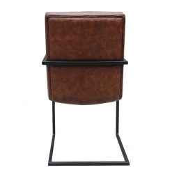 Ars manufacti Chaise cantilever - Imitation cuir / Métal - Marron / Noir -Meubles de salle à manger Soldes Magasin freischwinger lungo kunstleder cappuccino 5114636