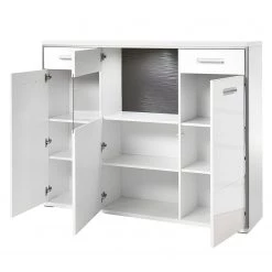 Loftscape Buffet haut Arco I - Blanc brillant / Gris -Meubles de salle à manger Soldes Magasin highboard arco i hochglanz weiss grau 4710780