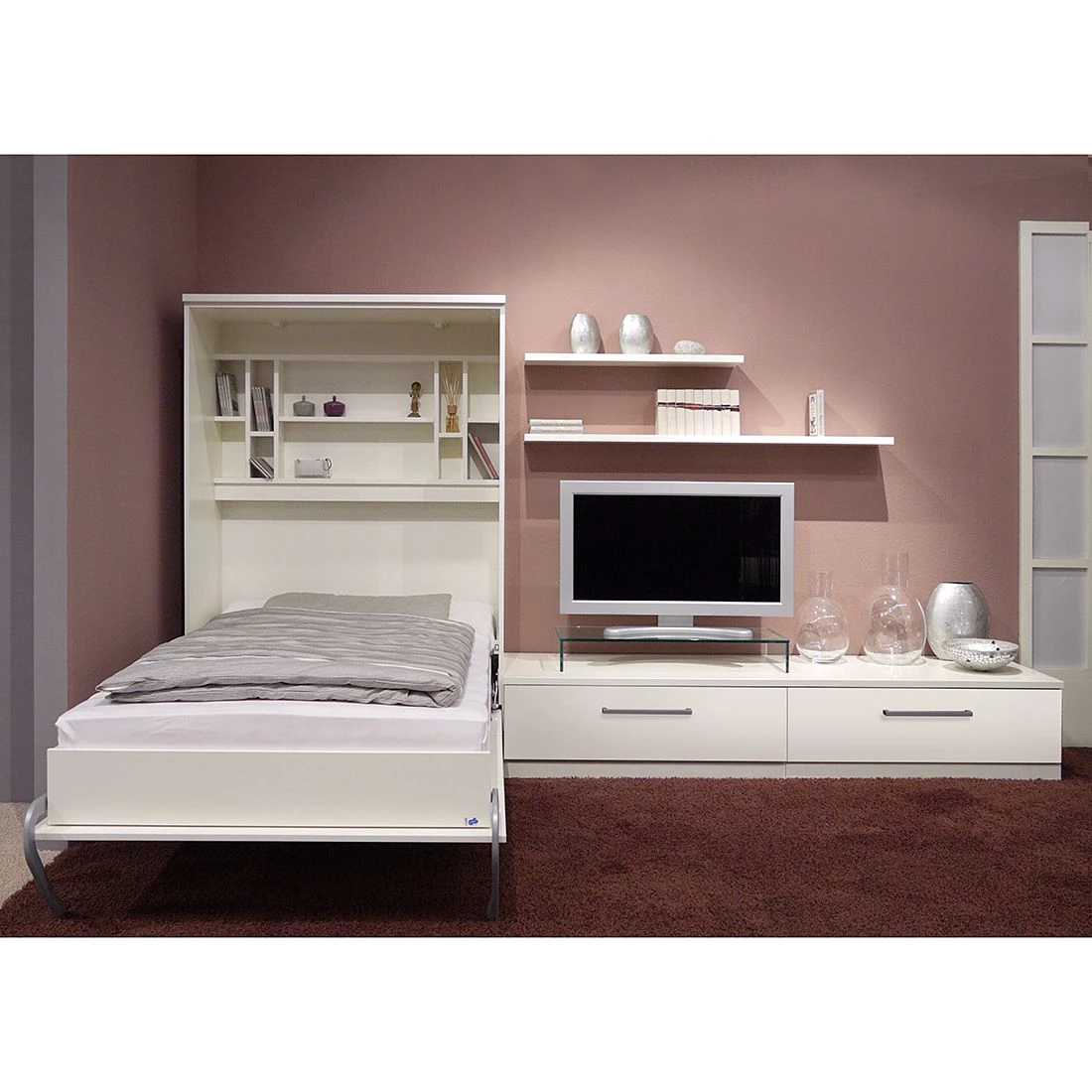 Loftscape Ensemble lit mural Majano - Blanc - 86 x 205cm - Matelas de mousse froide 3 Loftscape Ensemble lit mural Majano - Blanc - 86 x 205cm - Matelas de mousse froide – Image 3