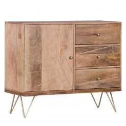 Ars manufacti Commode Argallo II - Manguier massif / Métal - Manguier / Doré