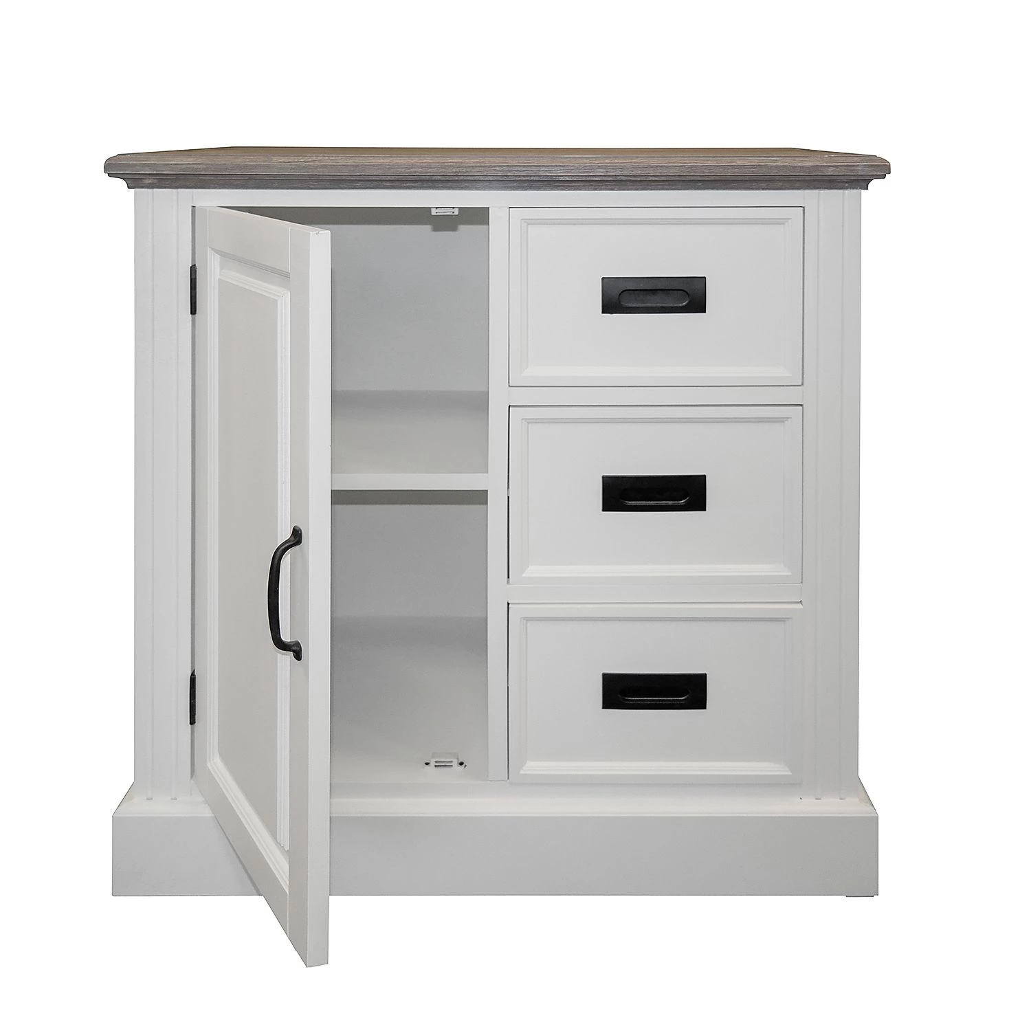 Maison Belfort Commode Nasinu IV - Partiellement en paulownia massif - Blanc / Gris ancien 2 Maison Belfort Commode Nasinu IV - Partiellement en paulownia massif - Blanc / Gris ancien – Image 2