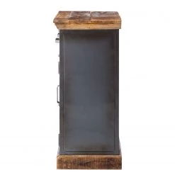 Ars manufacti Buffet Hunter II - Métal / Manguier massif- Manguier / Gris bleu -Meubles de salle à manger Soldes Magasin kommode hunter ii metall mango massiv mango blaugrau 4414548