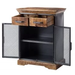 Ars manufacti Buffet Hunter II - Métal / Manguier massif- Manguier / Gris bleu -Meubles de salle à manger Soldes Magasin kommode hunter ii metall mango massiv mango blaugrau 4414564