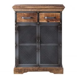 Ars manufacti Buffet Hunter II - Métal / Manguier massif- Manguier / Gris bleu -Meubles de salle à manger Soldes Magasin kommode hunter ii metall mango massiv mango blaugrau 4845740