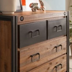 Ars manufacti Commode Manchester II - Acacia massif / Métal -Meubles de salle à manger Soldes Magasin kommode manchester ii akazie massiv metall 4876428