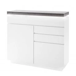 Fredriks Buffet Namona I - Éclairage inclus - Imitation béton / Blanc