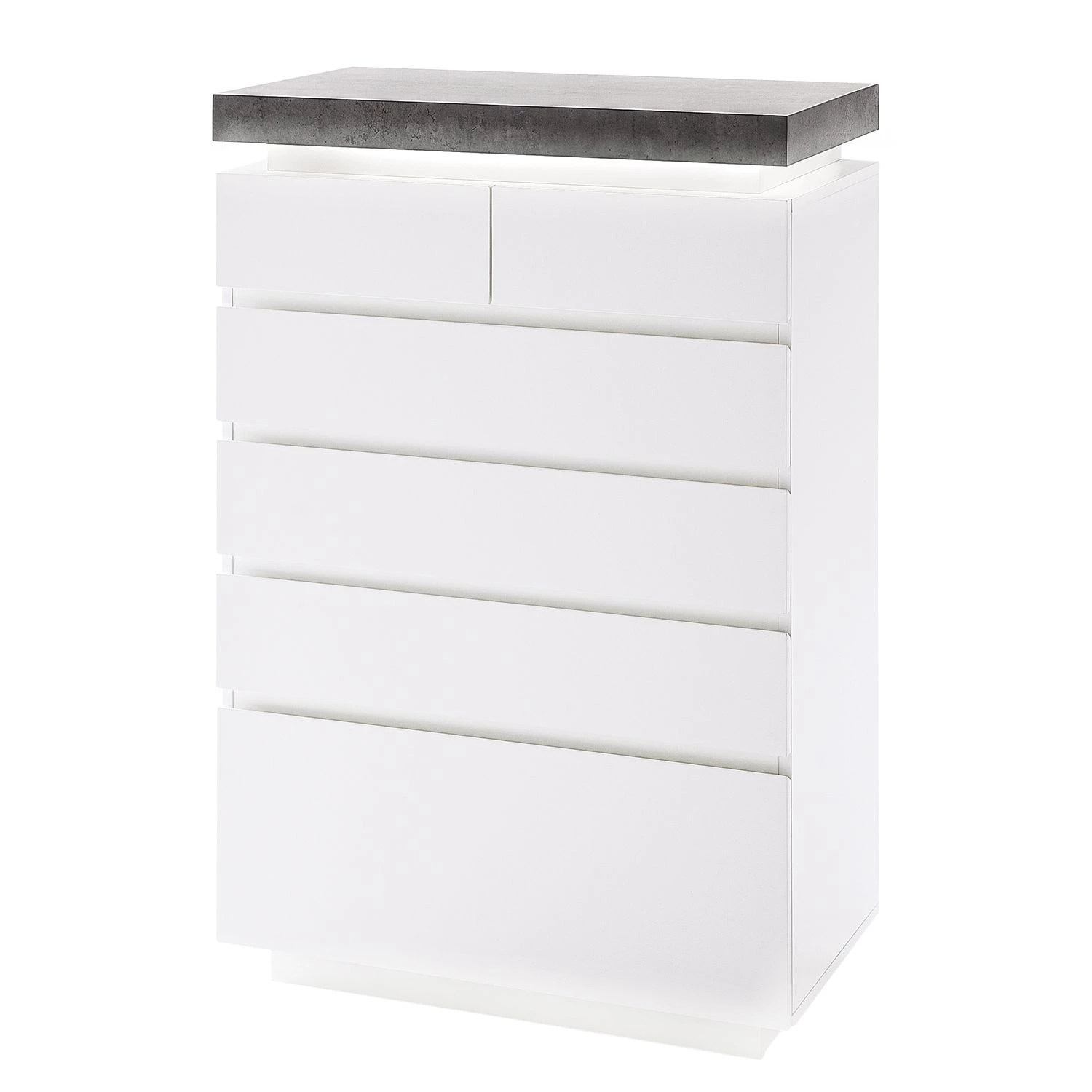 Fredriks Commode Namona II - Éclairage inclus - Imitation béton / Blanc 1 Fredriks Commode Namona II - Éclairage inclus - Imitation béton / Blanc