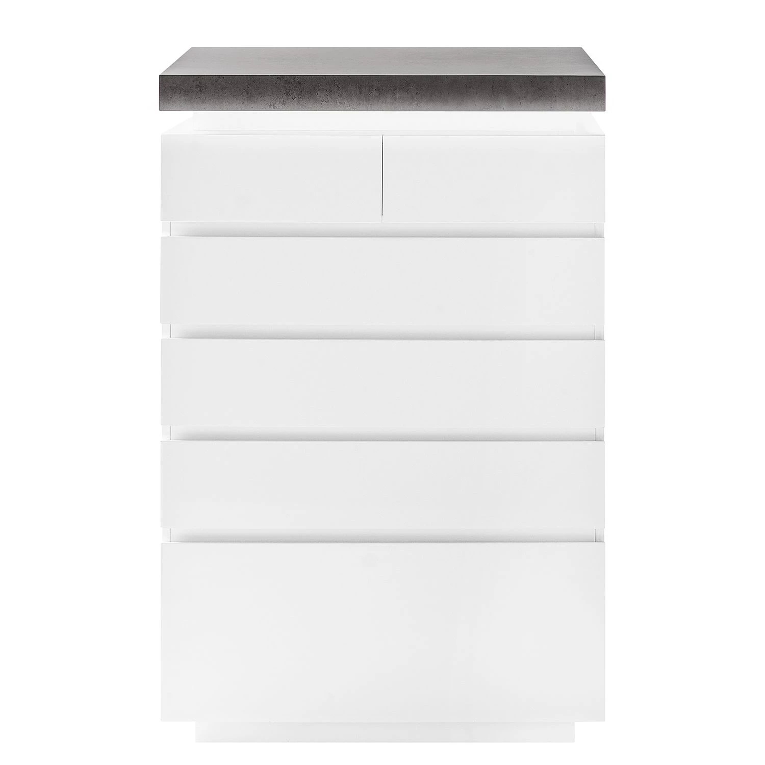 Fredriks Commode Namona II - Éclairage inclus - Imitation béton / Blanc 4 Fredriks Commode Namona II - Éclairage inclus - Imitation béton / Blanc – Image 4