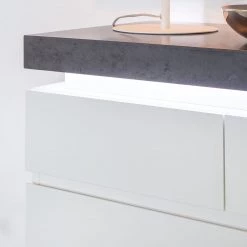 Fredriks Commode Namona II - Éclairage inclus - Imitation béton / Blanc 15 Fredriks Commode Namona II - Éclairage inclus - Imitation béton / Blanc -Meubles de salle à manger Soldes Magasin kommode namona ii inkl beleuchtung weiss anthrazit weiss anthrazit 4040372