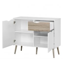 Mørteens Commode Sunndal I - Blanc / Chêne clair 11 Mørteens Commode Sunndal I - Blanc / Chêne clair -Meubles de salle à manger Soldes Magasin kommode sunndal gummibaum teilmassiv weiss eiche dekor 4753532