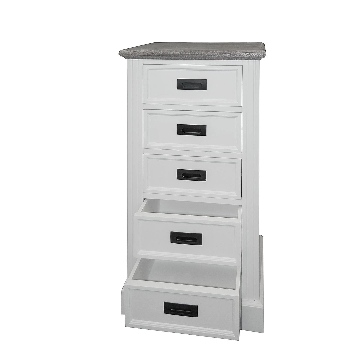 Maison Belfort Commode Nasinu II - Partiellement en paulownia massif - Blanc / Gris ancien 2 Maison Belfort Commode Nasinu II - Partiellement en paulownia massif - Blanc / Gris ancien – Image 2