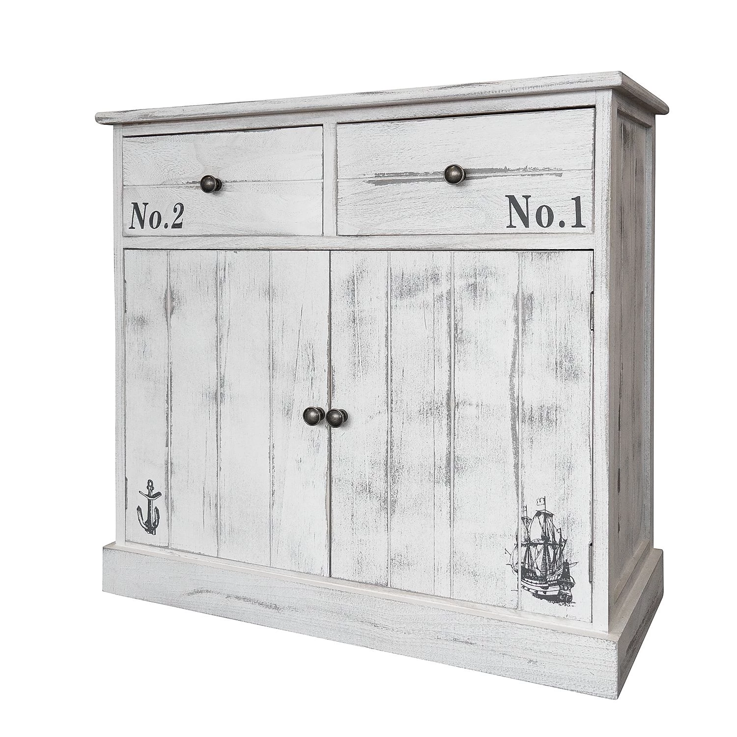 Maison Belfort Commode Nadi II - Partiellement en paulownia massif - Blanc cassé 1 Maison Belfort Commode Nadi II - Partiellement en paulownia massif - Blanc cassé