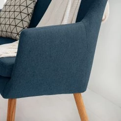 Mørteens Banquette Nicholas II - Bleu jean -Meubles de salle à manger Soldes Magasin kuechensofa nicholas ii webstoff eiche massiv jeansblau 5125468