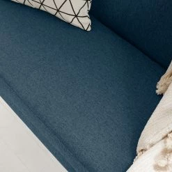 Mørteens Banquette Nicholas II - Bleu jean -Meubles de salle à manger Soldes Magasin kuechensofa nicholas ii webstoff eiche massiv jeansblau 5125476