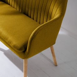 Mørteens Banquette Tilanda - Tissu / Chêne massif - Jaune curry -Meubles de salle à manger Soldes Magasin kuechensofa tilanda webstoff eiche massiv currygelb 4805720