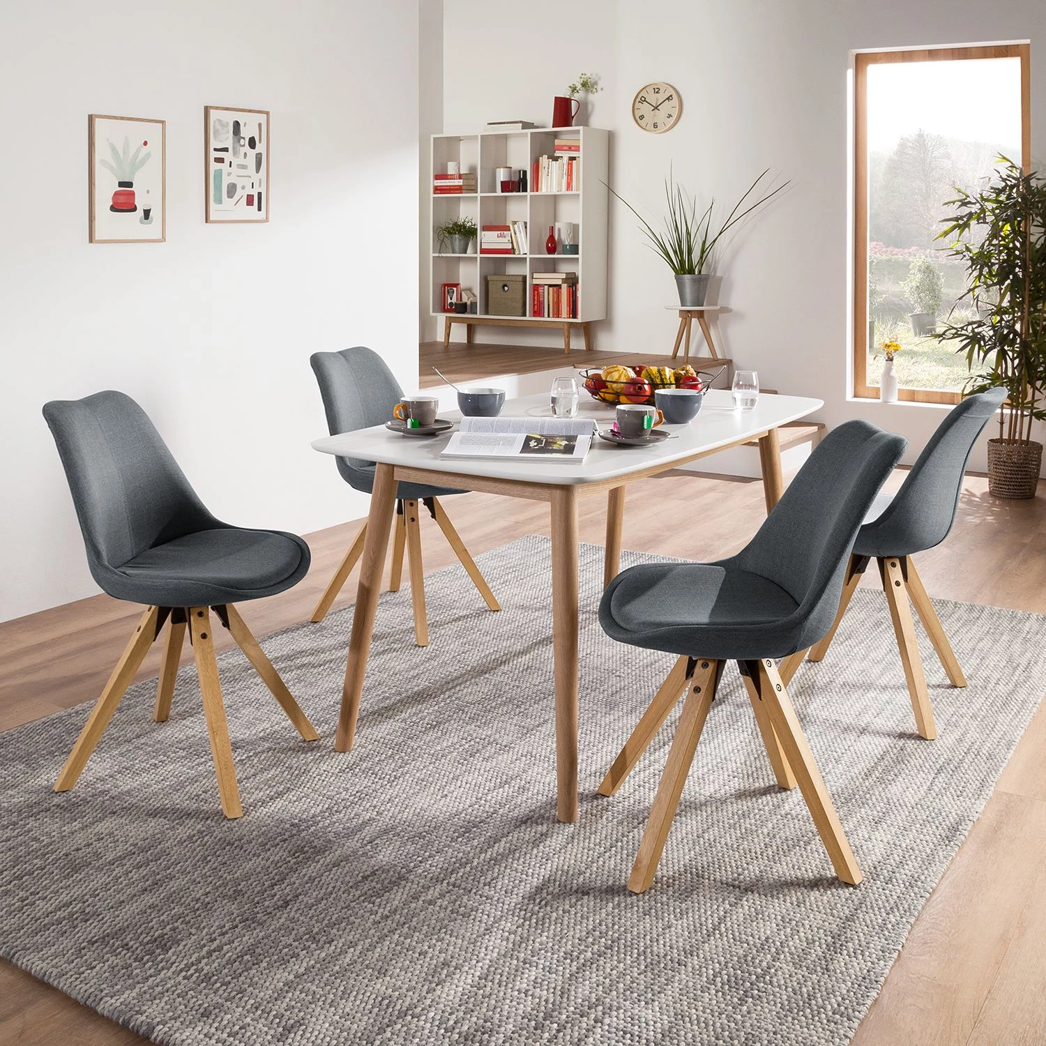 Mørteens Chaises capitonnées Aledas II - Tissu Cors: Gris foncé - Lot de 2 2 Mørteens Chaises capitonnées Aledas II - Tissu Cors: Gris foncé - Lot de 2 – Image 2