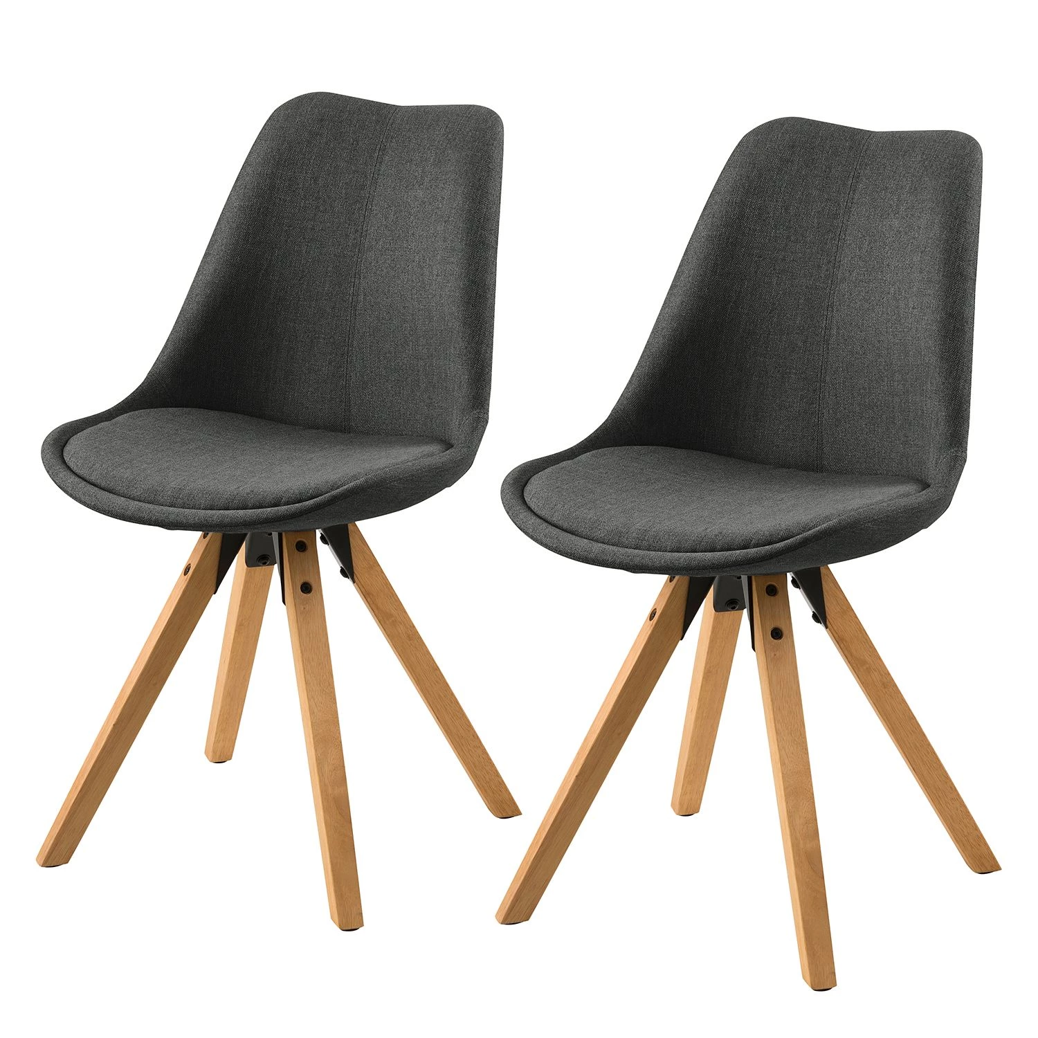 Mørteens Chaises capitonnées Aledas II - Tissu Cors: Gris foncé - Lot de 2 1 Mørteens Chaises capitonnées Aledas II - Tissu Cors: Gris foncé - Lot de 2