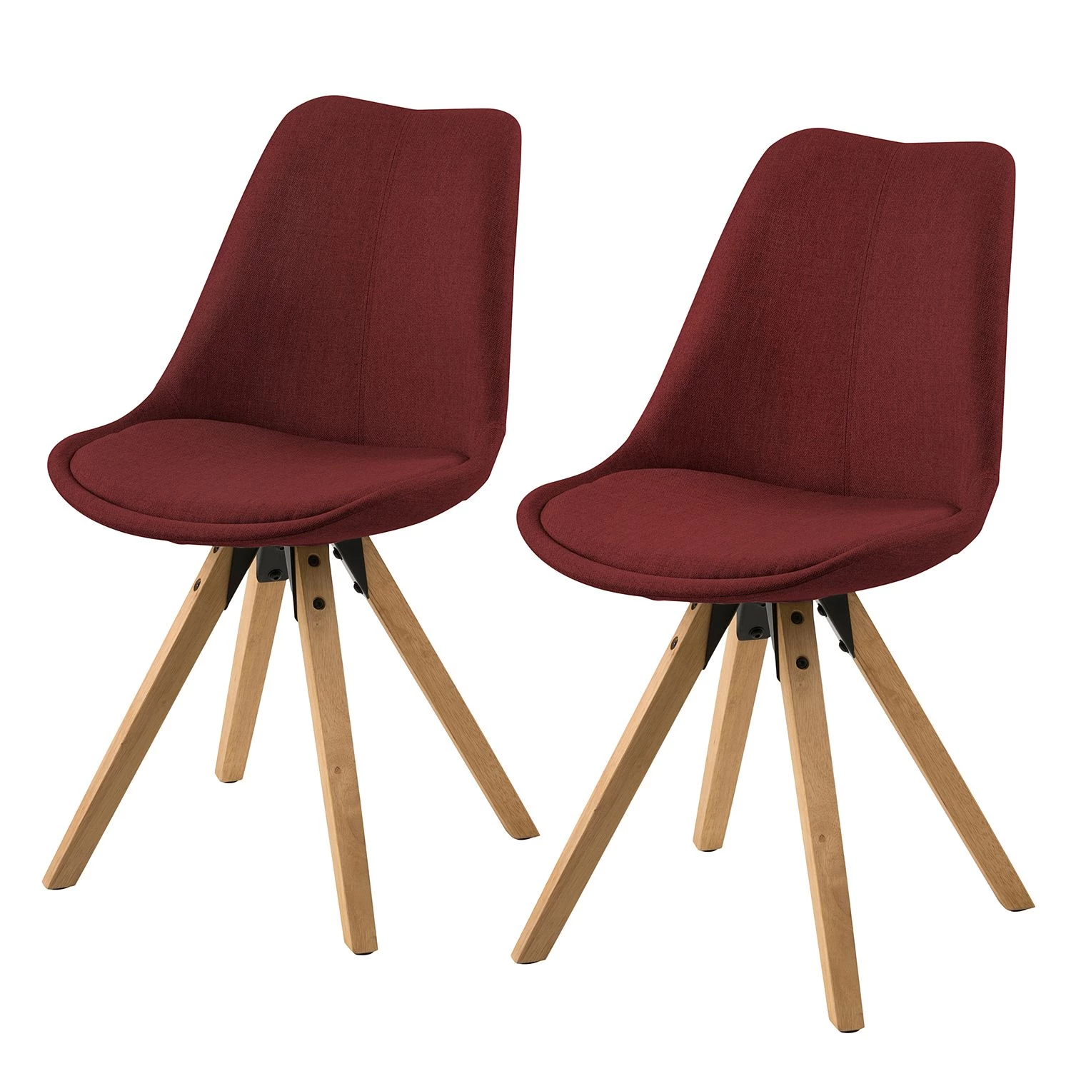 Mørteens Chaises capitonnées Aledas II - Tissu Cors: Rouge foncé - Lot de 2 1 Mørteens Chaises capitonnées Aledas II - Tissu Cors: Rouge foncé - Lot de 2