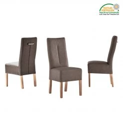 Maison Belfort Chaises capitonnées Funny II (lot de 2) - Marron / Chêne 7 Maison Belfort Chaises capitonnées Funny II (lot de 2) - Marron / Chêne -Meubles de salle à manger Soldes Magasin polsterstuhl funny ii 2er set kunstleder braun eiche 1938090