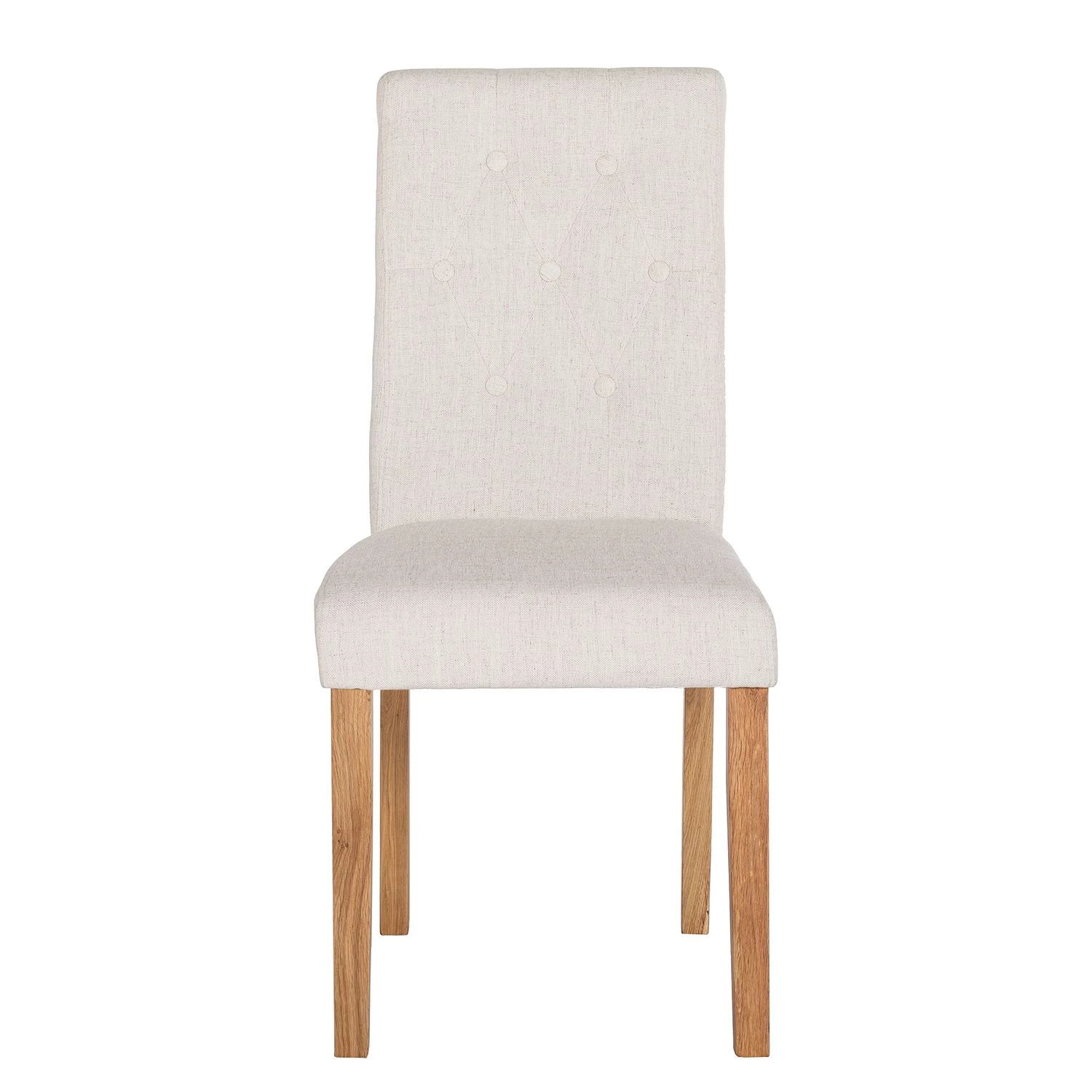 Maison Belfort Chaises capitonnées Jeanne (lot de 2) - Tissu / Chêne massif - Crème 3 Maison Belfort Chaises capitonnées Jeanne (lot de 2) - Tissu / Chêne massif - Crème – Image 3