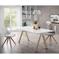 Norrwood Chaises Thirza (lot de 4) - Blanc -Meubles de salle à manger Soldes Magasin polsterstuhl thirza kunstleder kunststoff weiss 1284458