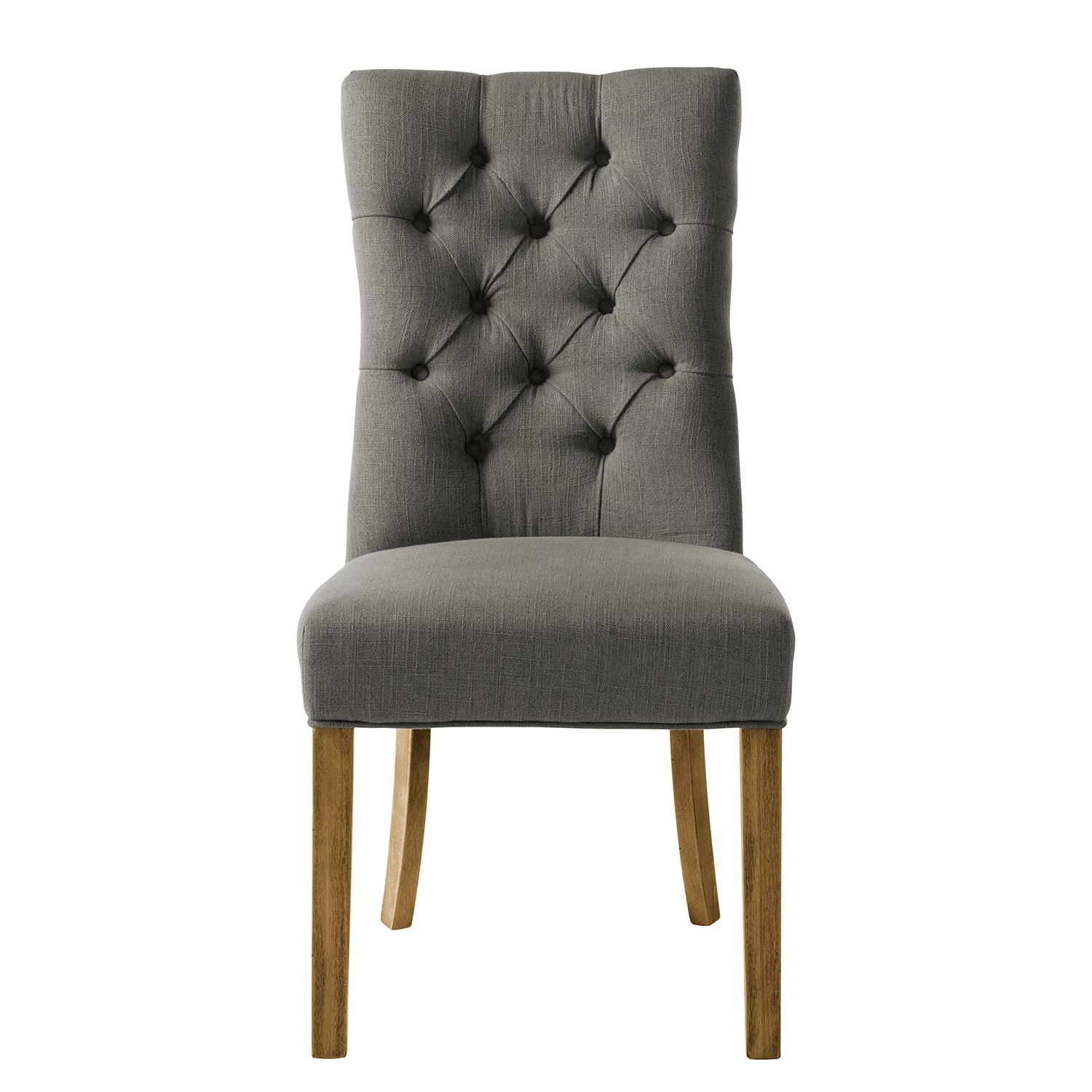 Maison Belfort Chaises Waroona (lot de 2) - Tissu / Chêne massif - Gris / Chêne 4 Maison Belfort Chaises Waroona (lot de 2) - Tissu / Chêne massif - Gris / Chêne – Image 4