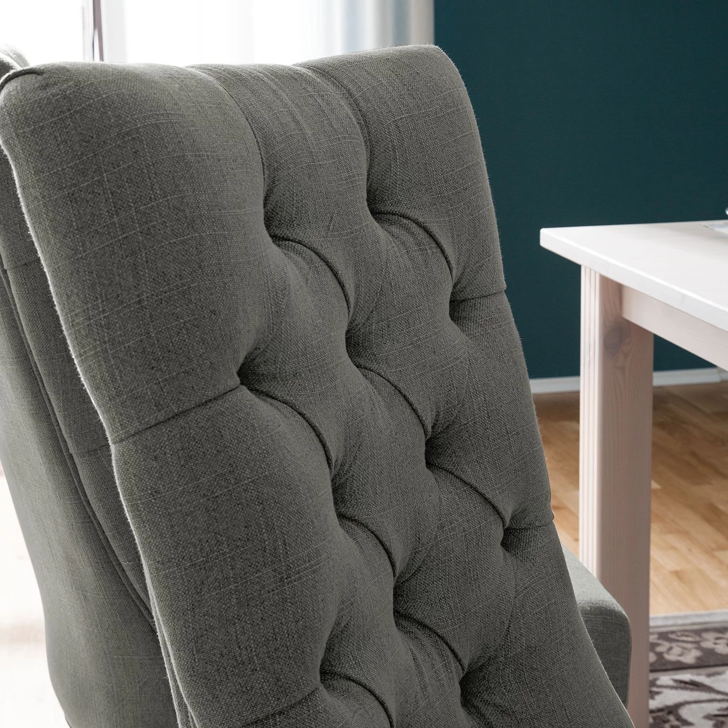 Maison Belfort Chaises Waroona (lot de 2) - Tissu / Chêne massif - Gris / Chêne 7 Maison Belfort Chaises Waroona (lot de 2) - Tissu / Chêne massif - Gris / Chêne – Image 7