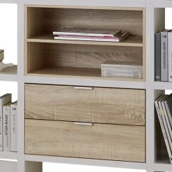 Fredriks Etagère Concept IV - Blanc crème / Chêne naturel -Meubles de salle à manger Soldes Magasin regal concept iv weiss eiche dekor 1993806