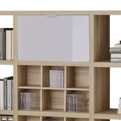 Fredriks Etagère Concept V - Imitation chêne / Blanc brillant -Meubles de salle à manger Soldes Magasin regal concept v eiche dekor hochglanz weiss 1993918