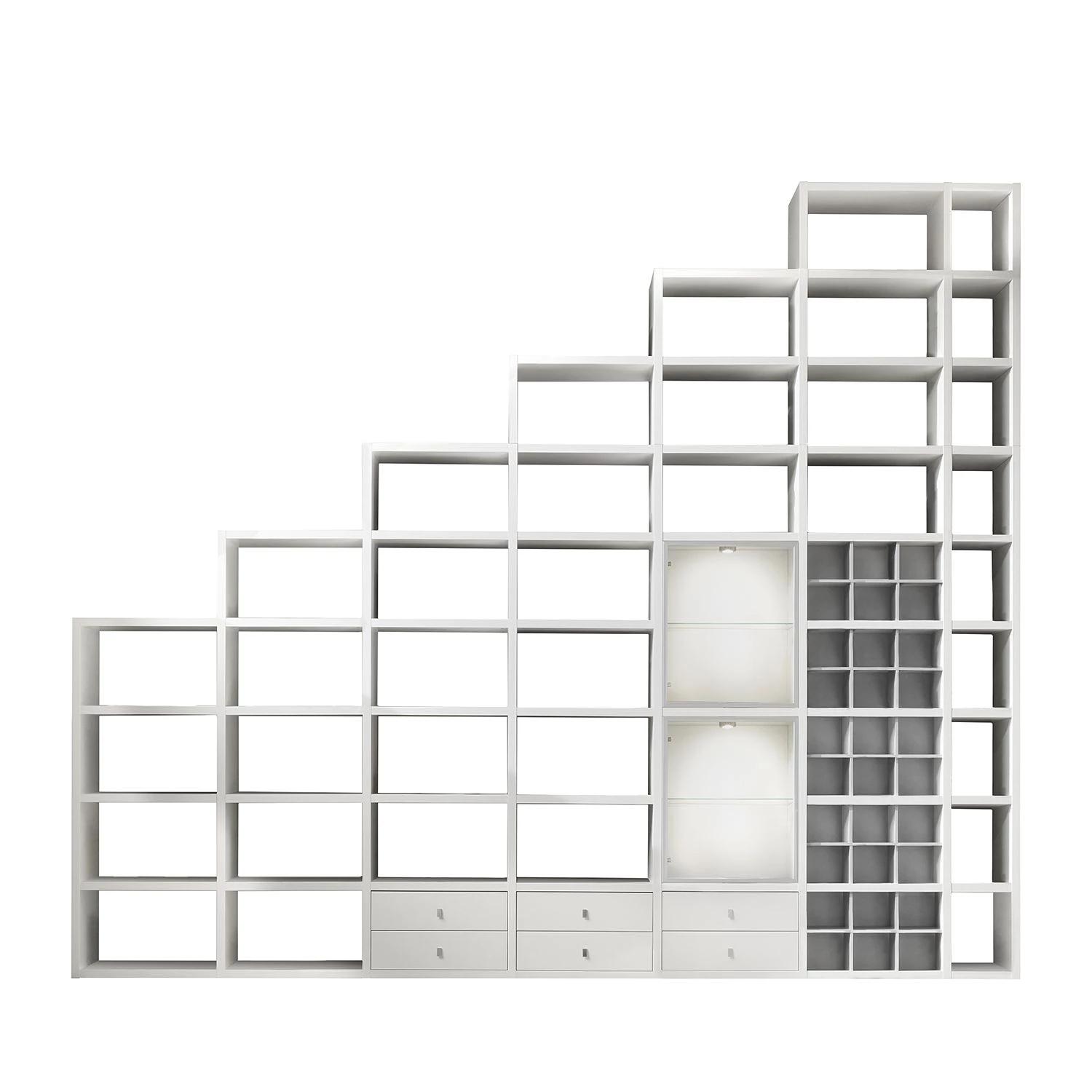 Fredriks Étagère Concept XVI (avec éclairage) - Blanc brillant 1 Fredriks Étagère Concept XVI (avec éclairage) - Blanc brillant