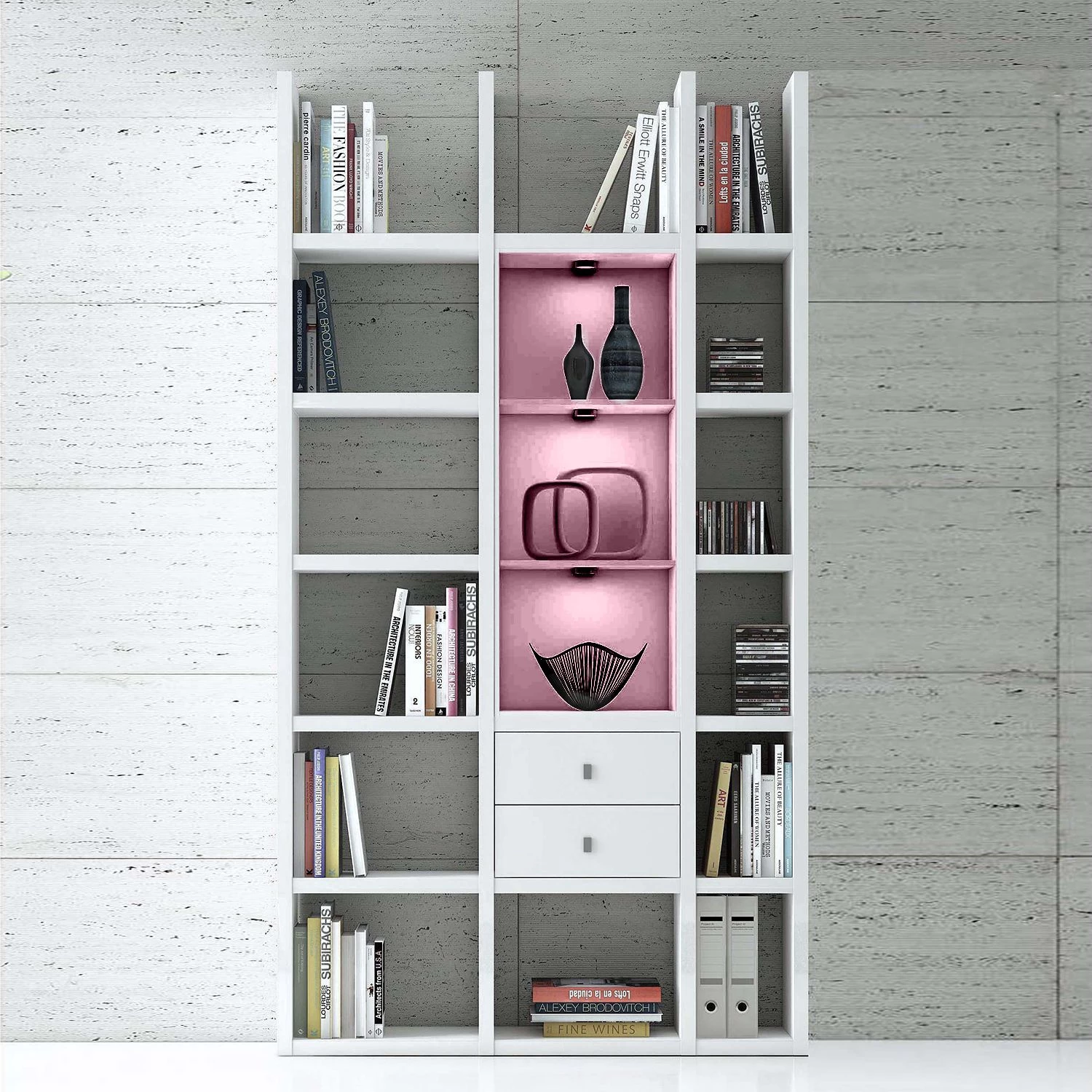 Loftscape Etagère Emporior III - Blanc brillant / Blanc - Avec éclairage 2 Loftscape Etagère Emporior III - Blanc brillant / Blanc - Avec éclairage – Image 2