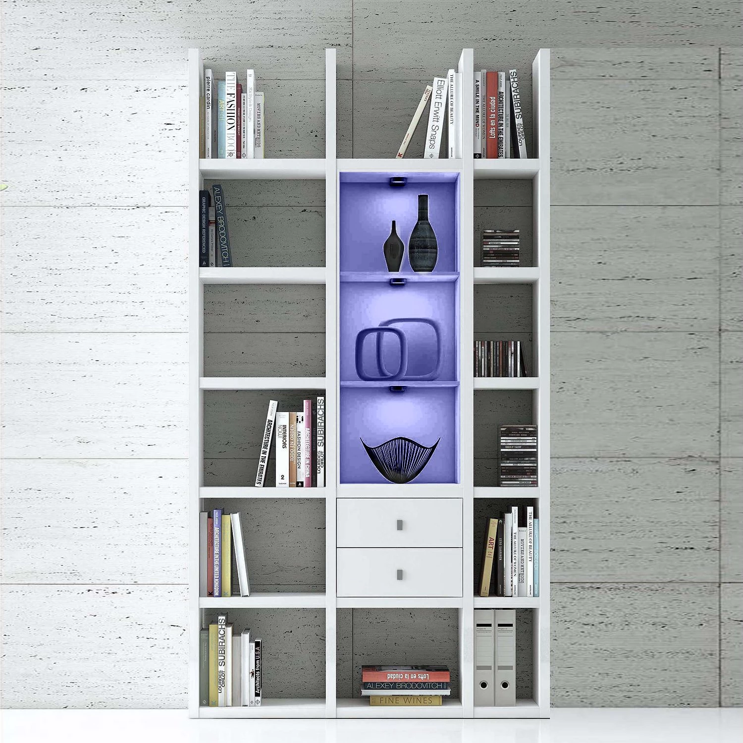 Loftscape Etagère Emporior III - Blanc brillant / Blanc - Avec éclairage 3 Loftscape Etagère Emporior III - Blanc brillant / Blanc - Avec éclairage – Image 3