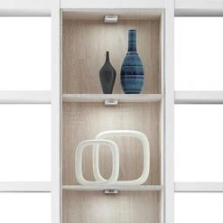 Loftscape Etagère Emporior III - Blanc / Imitation chêne de Sonoma - Avec éclairage -Meubles de salle à manger Soldes Magasin regal emporior iii weiss sonoma eiche dekor 289519