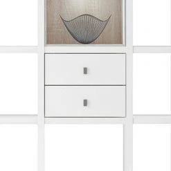 Loftscape Etagère Emporior III - Blanc / Imitation chêne de Sonoma - Avec éclairage -Meubles de salle à manger Soldes Magasin regal emporior iii weiss sonoma eiche dekor 289520