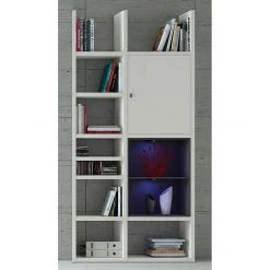 Loftscape Etagère Emporior IV - Blanc / Noir - Avec éclairage -Meubles de salle à manger Soldes Magasin regal emporior iv weiss schwarz 289424