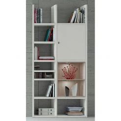 Loftscape Etagère Emporior IV - Blanc / Imitation chêne de Sonoma - Avec éclairage -Meubles de salle à manger Soldes Magasin regal emporior iv weiss sonoma eiche dekor 289425