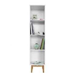 Mørteens Étagère Lindholm I - Blanc / Chêne massif -Meubles de salle à manger Soldes Magasin regal lindholm i weiss eiche massiv 1229558
