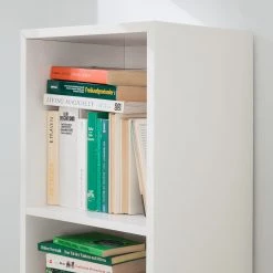 Mørteens Étagère Lindholm I - Blanc / Chêne massif -Meubles de salle à manger Soldes Magasin regal lindholm i weiss eiche massiv 4037316