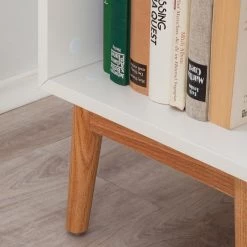 Mørteens Étagère Lindholm I - Blanc / Chêne massif -Meubles de salle à manger Soldes Magasin regal lindholm i weiss eiche massiv 4037320